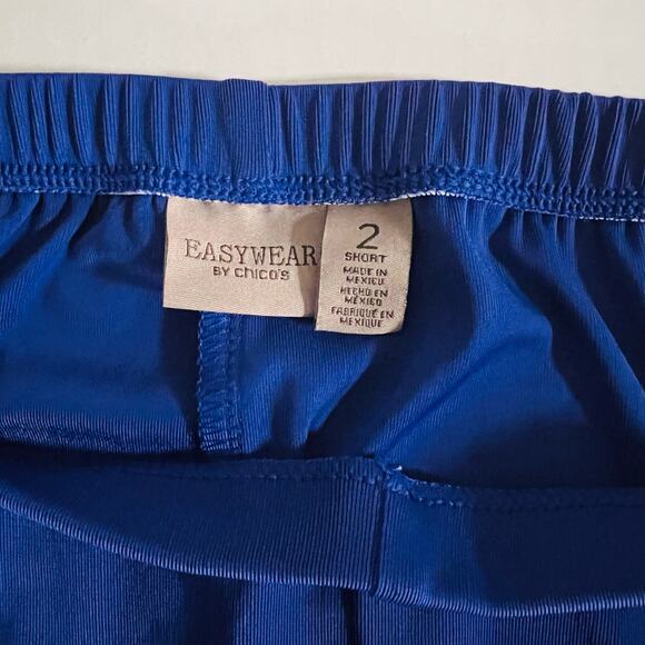 Chicos Easywear Pull On High Rise Straight Leg Pants Size L Large Petite Blue - Picture 4 of 8